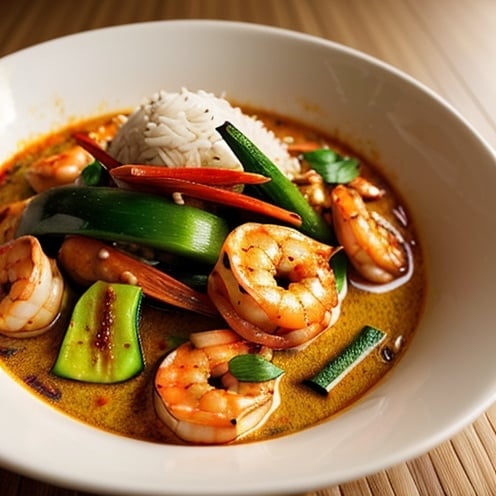 red curry shrimp dish